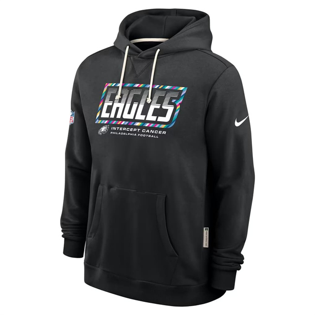 Men's Philadelphia Eagles Black 2026 Crucial Catch Sideline Standard Issue Dri-FIT Pullover Hoodie